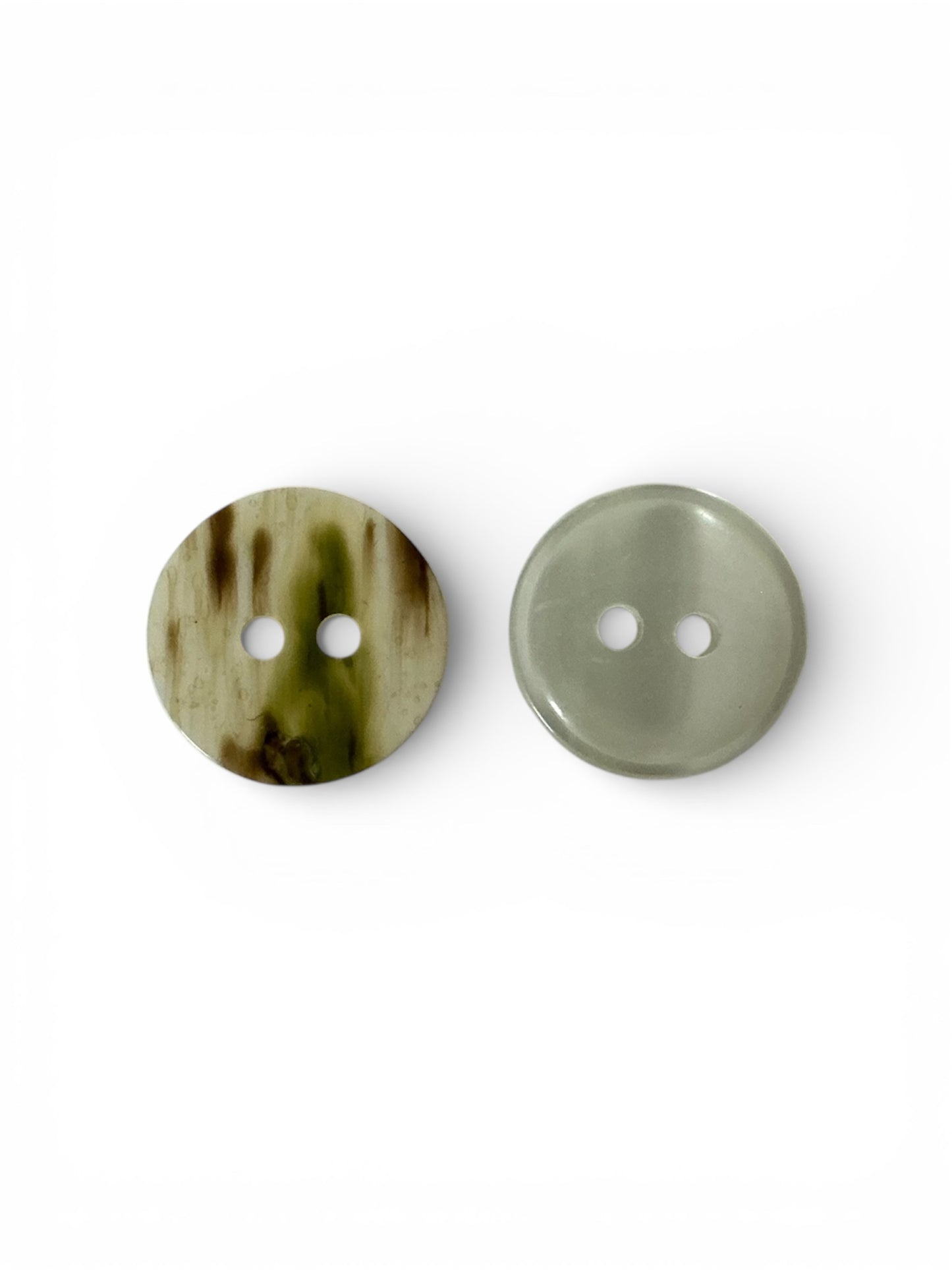 Bouton nacré - vert et brun nacré - 1,5cm