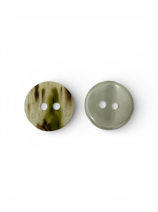Bouton nacré - vert et brun nacré - 1,5cm