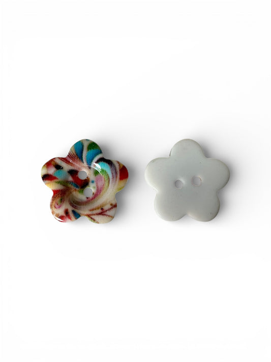 Boutons fleurs en plastique - 2cm