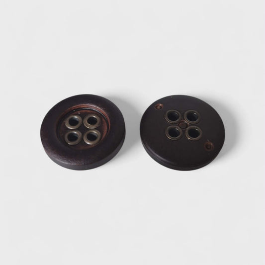 Boutons en plastique - Marron - 2,5cm